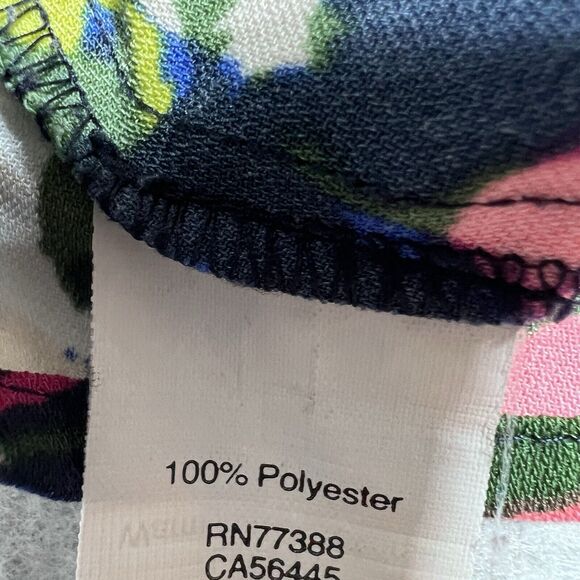 J. Crew Blouse Womens Size 4 Multicolor Floral Abstract Sleeveless with V Neck - Picture 10 of 11